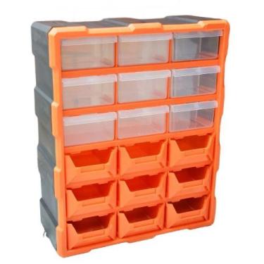 Imagem de Caixa organizadora 18 gavetas multiuso plástico compartiment - Útil Fe