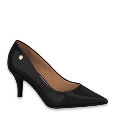 Imagem de Sapato Feminino Scarpin Salto Baixo Vizzano 1185702, Preto verniz, 34