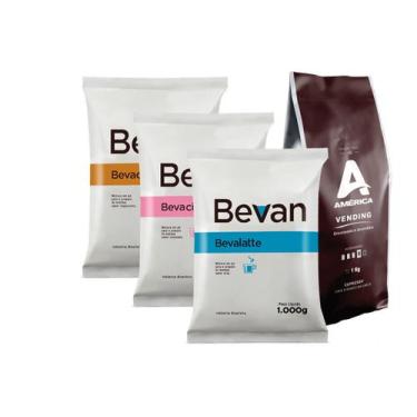 Imagem de Kit vending machine c/ Café Chocolate leite e Cappuccino - Bevan