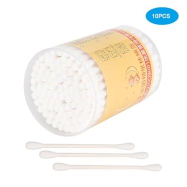 Imagem de Yinhing Cotonetes de Algodão de Cabeça Dupla, Macios e Suaves para a Pele, para Remoção de Maquiagem, Limpeza de Ouvido, Cuidados de Beleza, 100 Unidades X 10 Caixas, Material de