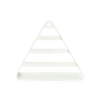 Imagem de Porta-joias brincos triangulares criativos suporte de exibição de joias brincos pendurados rack de armazenamento pequena caixa de armazenamento de joias exibição de joias (cor: branco)