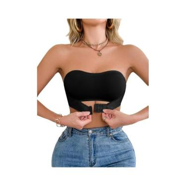 Imagem de Sutiã Sem Alças para Mulheres com Fecho Frontal e Efeito Push Up, Conf