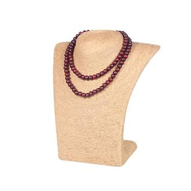 Imagem de Suporte de joias suporte de exibição de joias modelo busto mostra expositor corda exibição de joias colar pingentes manequim joias suporte organizador exibição de joias (cor: cáqui, tamanho: H28CM)