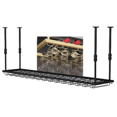 Imagem de Suporte para copos de vinho, suporte de taça de vinho com forte estabilidade, suporte ajustável para economia de espaço, suporte de exibição de garrafa de vinho, para bar de cozinha