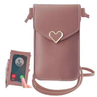 Imagem de Bolsa Transversal Feminina para Celular com Tela e Compartimentos Cartões de Crédito Carteira Clutch Alça Ajustável