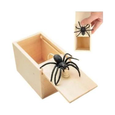 Imagem de Caixa De Pegadinha De Aranha De Madeira Para Susto, Brinquedo Surpresa
