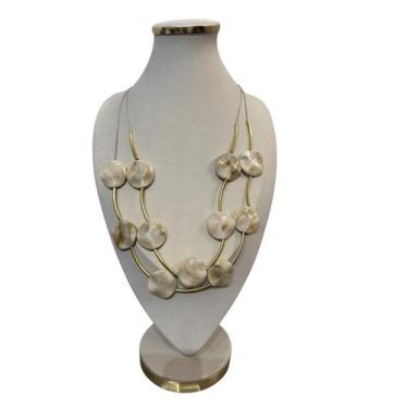 Imagem de Colar feminino resina pedras tendencia maxi luxo atemporal - MLBpel, M