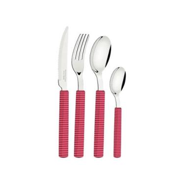 Imagem de Faqueiro Tramontina Bliss Cabo Viva Magenta 16 Peças