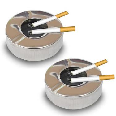 Imagem de 2 Cinzeiro Prova De Vento Portátil com Tampa De Aço - Fx