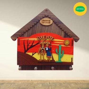 Imagem de Porta-Chaves e Cartas NORDESTINO  Suporte para Chaves em Aço Inox  Ele