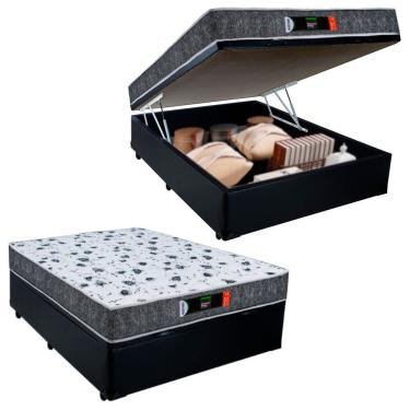 Imagem de Cama Box Baú Casal + Colchão Ortopédico Resistente Pró D28 Prime Colchões 60x138x188 Co...