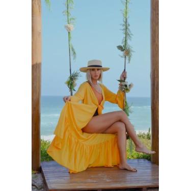Imagem de Saída de praia babado - Rio vesty, Amarelo, unico