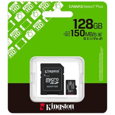 Imagem de Cartão de Memória Micro SD Kingston Canvas Select Plus C10 U1 V10 A1 SDCS3-128GB