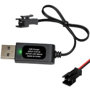 Imagem de Carregador P/ Arminhas de Gel 1s 4.8V Carrinho Rc 400mA SM 2 Pinos - V
