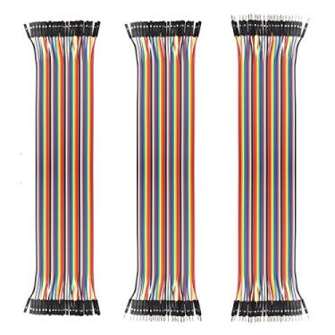Imagem de SIM&NAT 12" / 30 cm 40 pinos macho para fêmea fio duonto, 40 pinos macho para macho, 40 pinos fêmea para fêmea placa de pão jumper arame fita kit para Arduino Raspberry Pi 2/3 (120 peças)