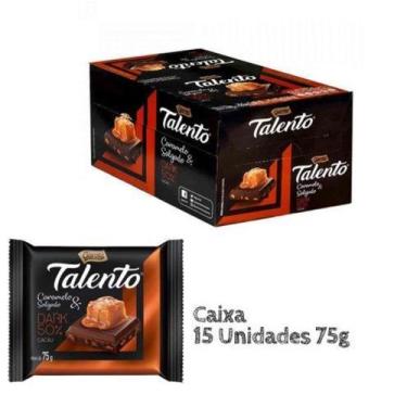 Imagem de Chocolate Talento Dark 50% Cacau Sabor Caramelo  75G 15 Unidades - Gar