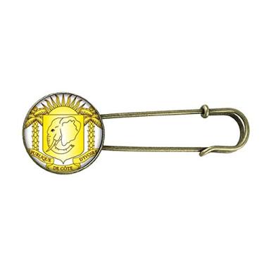 Imagem de Broche de metal retrô com emblema nacional Coate D'Ivoire