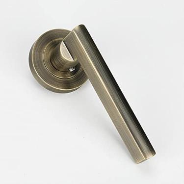 Imagem de Porta invisível preto ciano escuro maçaneta de fundo de TV parede de um lado maçaneta sólida da porta de madeira sem fechadura, Bronze estreito