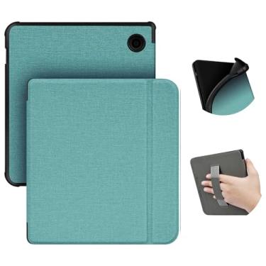 Imagem de Capa apenas para Kobo Libra 2 de 7 polegadas - Capa inteligente de couro PU ultrafina com hibernar e despertar automático, capa protetora premium com alça de mão para Kobo Libra 2 (verde)