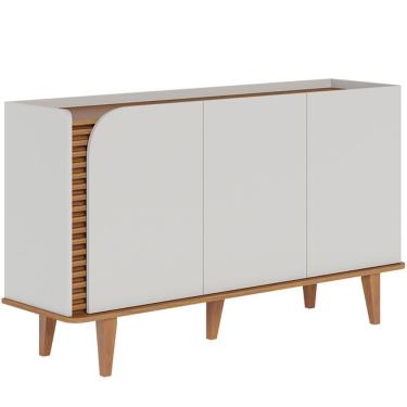 Imagem de Aparador Buffet Para Sala de Jantar 3 Portas Elora C04 Off White Matte Freijó - Lyam Decor