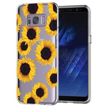 Imagem de Zoeirc Capa para Galaxy S8, capa transparente para Samsung S8 para meninas e mulheres, capa protetora transparente de TPU macio à prova de choque para Samsung Galaxy S8 (girassol)