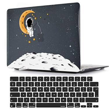 Imagem de Capa compatível com MacBook Air 13" 2020 2019 2018 Modelos: A2337 M1/A2179/A1932 com Touch ID, capa dura de plástico e película de capa de teclado para Mac Air 13 Retina - Astronauta