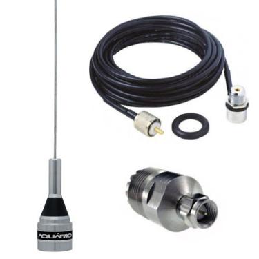 Imagem de Antena Móvel 1/4 Vhf Cabo 5,5 Metros Adaptador Yaesu Vertex Sma Macho 