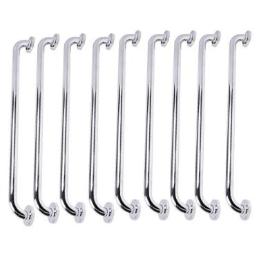 Imagem de Alça Barra de Apoio Inox 70cm Kit 9 Unidades Idoso Cadeirante Deficien