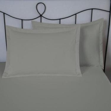 Imagem de Fronha para Travesseiro 2 Peças Percal 140 Fios 70x50cm Aba Americana 
