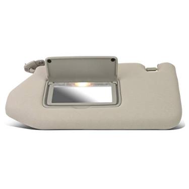 Imagem de DNA Motoring ZTL-Y-0154-L-GY Visor de sol lateral do motorista esquerdo estilo de fábrica compatível com modelos 13-19 Pathfinder / 2013 JX35 / 14-19 QX60 Iluminados com teto solar