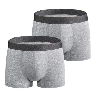 Imagem de BATTEWA Cueca boxer masculina de algodão lavável à prova de vazamento Breif, proteção contra vazamento na bexiga 50 ml., Cinza, G