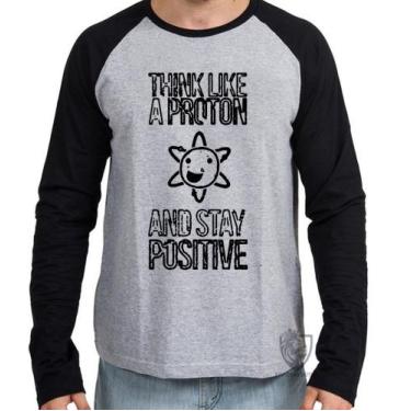 Imagem de Camiseta Manga Longa blusa Think like Proton  - Empório Dutra, P  adul
