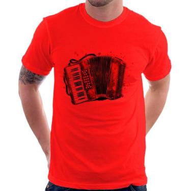 Imagem de Camiseta Acordeon Sanfona - Foca na Moda, Vermelho, M