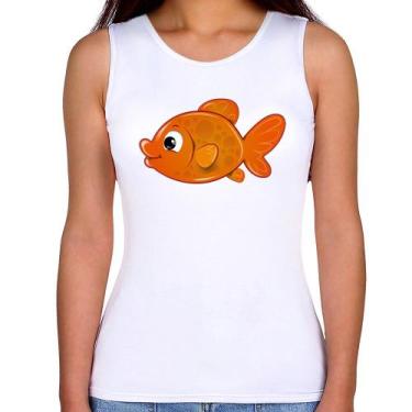 Imagem de Regata Feminina Peixinho Brinquedo - Foca na Moda, Branco, GGG