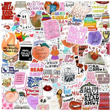 Imagem de Eoaod 100 peças de adesivos de livros para Kindle, pacote de adesivos Smutty Bookish para leitores adultos, adesivos de vinil fofos para laptop, garrafas de água, diário, amantes de livros