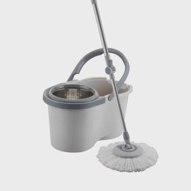 Imagem de Mop Giratório Cesto Inox e Refil Extra de Microfibra