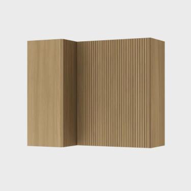 Imagem de Armário Aéreo Canto Direita Esquerda Ripado Rainha 2 Portas 100% Mdf