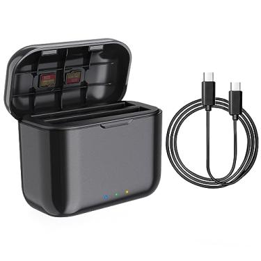 Imagem de Carregador de bateria rápido para Insta360 X3 (pilhas não incluídas), estação de armazenamento de carga de bateria de 2 canais portátil rápida com compartimentos para cartão SD Misro (apenas hub de
