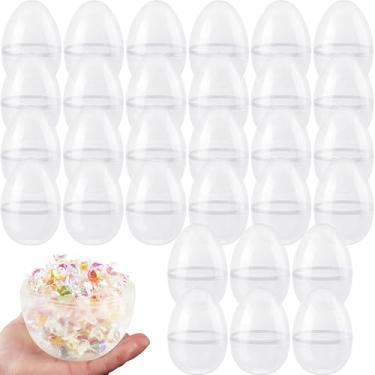 Imagem de Restroma Pacote Com 30 Ovos De Páscoa Grandes 6 Polegadas, Transparentes, Plástico, Vazios, Surpresa Jumbo, Recheáveis Para Lembrancinhas Festa Temática