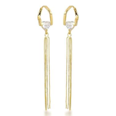 Imagem de Brinco Argola Com Franja Prata