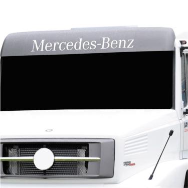 Imagem de Adesivo Testeira Mercedes Benz Quebra Sol Caminhão Plotado Preto