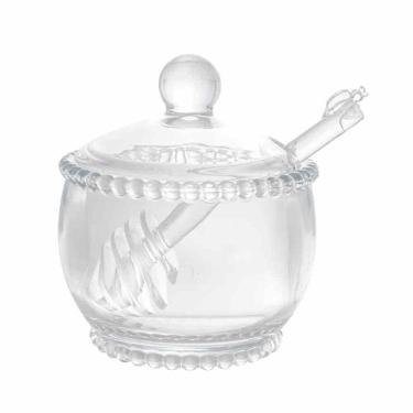 Imagem de Meleira Em Cristal Com Colher Pearl Bolinha Wolff 11,5x10cm