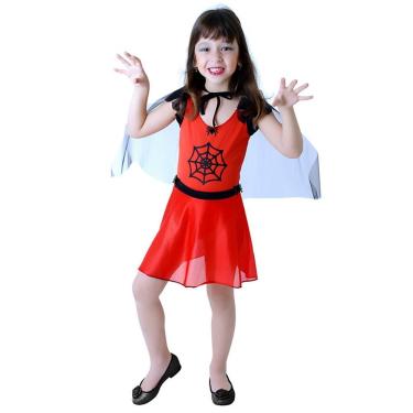 Imagem de Fantasia Bruxa Aranha Vermelha Pop Infantil Tamanho M