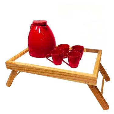 Imagem de Bandeja Café da Manhã Na Cama De Mesa Para Servir Pés Dobrável Small Em Madeira Pinus