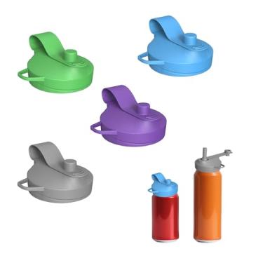 Imagem de Tampas de silicone para latas de refrigerante com palha, tampas reutilizáveis para latas sem BPA para refrigerante, coca, cerveja, suco, bebidas, serve para latas padrão, assistente de viagem
