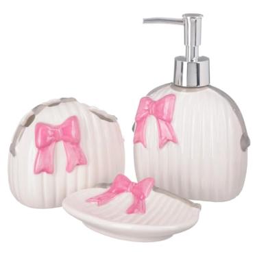 Imagem de Conjunto Lavabo Kit Banheiro Dispenser Líquido Saboneteira