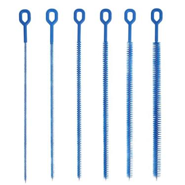 Imagem de 6 Peças Conjunto Escovas Limpador Palhinhas, 32cm Escova para Limpeza Palhinhas Extra Longa Reutilizável Limpador Cachimbo para Straw Metal Silicone Plástico Vidro (Azul)