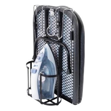 Imagem de Tábua de passar roupa de mesa com armazenamento de ferro, dobrável, borad de ferro pequeno com tampa e almofada, mini bancada de mesa iriong de metal Omuachip para economia de espaço, 99 x 30 cm