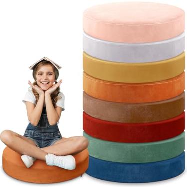 Imagem de GlikCeil 8 peças de almofadas redondas para sala de aula de 38 cm assentos flexíveis macios para sala de jogos de canto de leitura - material escolar outono inverno (séries outono e inverno)
