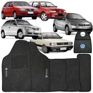 Imagem de Jogo Tapete Automotivo Carpete + Lixeira Gol G4 2006 à 2014 Soft Logo 